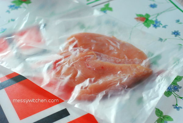 Place Chicken Breast In Plastic Bag
